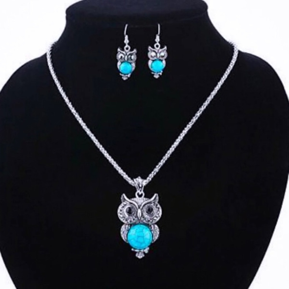 Bohemian Turquoise Owl Jewelry Sets